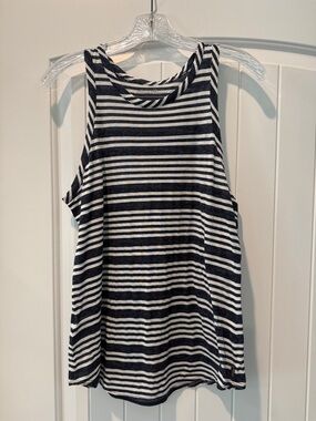 Eddie Bauer Navy and White Striped Racerback Tank